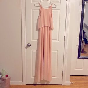Peach Lace Maxi Dress